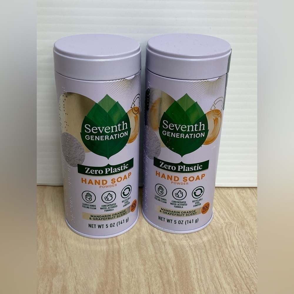 Seventh Generation Zero Plastic Hand Soap Powder Orange & Grapefruit Set of 2